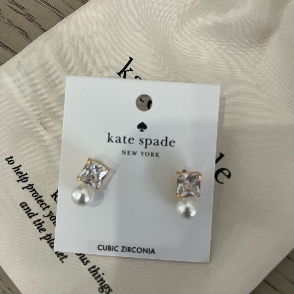 Kate Spade Gold and Silver Pearl Stud Earrings